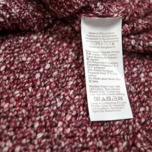 J.‎ Crew Honeycomb Knit Crewneck Wool Blend Sweater XL Heathered Maroon Knit thumbnail 7
