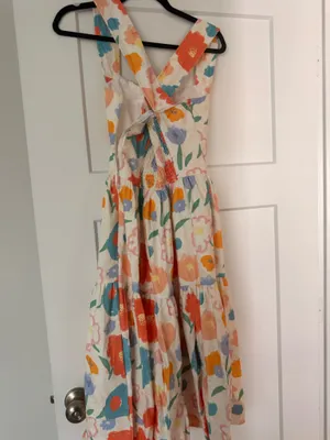Boutique FORE Colorful Floral Cross-Back Midi/Maxi Dress — Size Small thumbnail 3