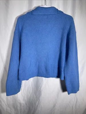 H&M Womens Blue Half Zip Sweater Small thumbnail 5