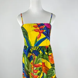 NWOT Farm Rio Cotton Bright Nature Maxi Sundress Multicolor Size L thumbnail 5