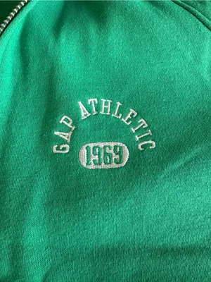 GAP Emerald Green Half-Zip Cropped Athletic Pullover Sweatshirt Small Tall thumbnail 7