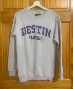 Destin Florida Size Small Light Purple Crewneck Loungewear Sweatshirt thumbnail 1