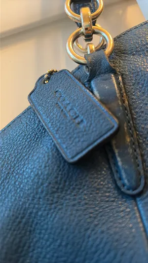 Coach Blue PebbledLeather Shoulder or crossbody bag with silver hardware thumbnail 9