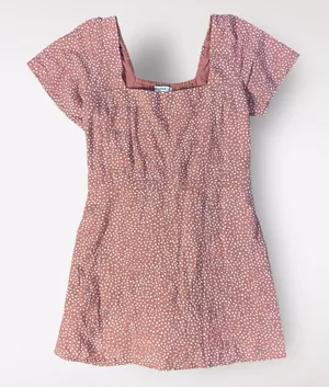 Abercrombie & Fitch‎ Linen Polka Dot Romper Womens Size XS Pink White thumbnail 1