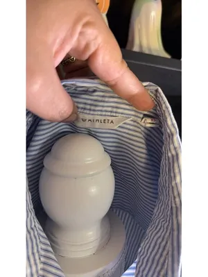 Athleta Blue Striped Button-Up Shirt thumbnail 2
