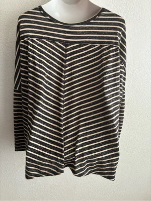 We The Free Striped Scoop Neck Long Dolman Sleeve Top M thumbnail 4