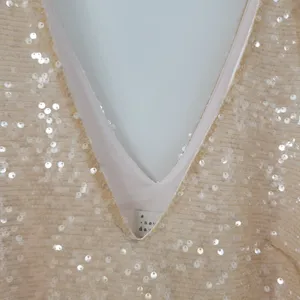 A New Day Womens Sequin Tank Top Medium Cream Sleeveless V Neck Holiday Party thumbnail 7