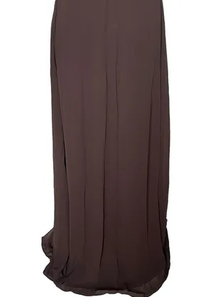 Bill Levkoff Womens Chiffon Special Occasion Dress Size 14 Brown Maxi Sleeveless thumbnail 6