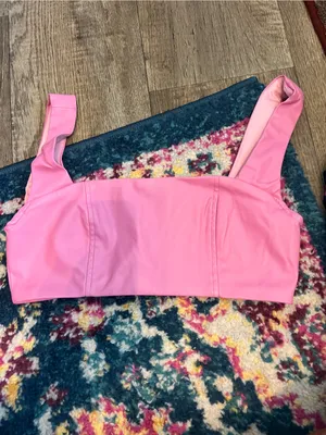 Edikted Pink Square-Neck Crop Top - Women's Sleeveless Bralette thumbnail 6