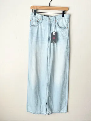Levi’s Ribcage wide leg jeans linen and denim NEW 28 thumbnail 7