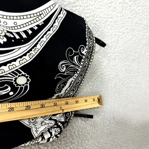 White House Black Market Mini‎ Dress Womens Small Paisley V Neck Ruched Boho Y2K thumbnail 4