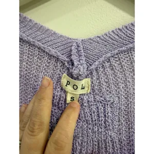 POL Purple V-Neck Knit Sweater‎ Oversized Long Sleeve Womens Small thumbnail 3