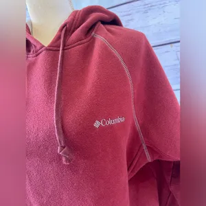 Columbia Woman’s Burnt Red Heavyweight Cotton Blend Soft Comfy Hoodie Size Large thumbnail 2