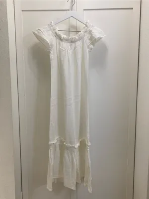 Zara White Off-Shoulder Maxi Dress thumbnail 3