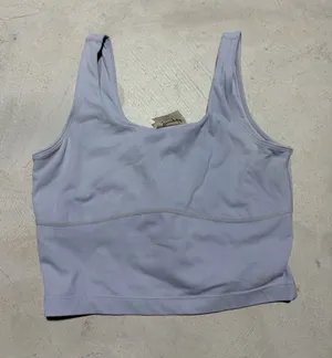 YoungLA Light gray/purple Scoop Neck Crop tank top XS thumbnail 1