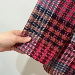 Rachel Zoe Plaid Tweed Wool‎ Blend Coat Pink Check Longline Jacket Size M thumbnail 9