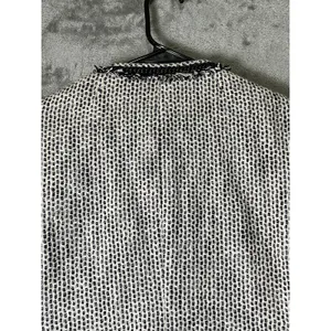 J. Crew Terrazo Tweed Jacket Navy White Linen Blend Chain Fringe Trim 12 Career thumbnail 4