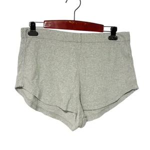 Free People Movement Size Large Heathered Grey Luxe Ribbed Snap Short Lounge‎ thumbnail 2
