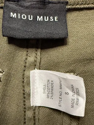 Miou Muse Wide Leg Denim Jeans Women's Small Faded Olive Raw Hem Festival NWOT thumbnail 13
