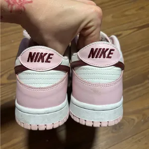 Nike Pink Foam and White Dunk Low Sneakers thumbnail 15