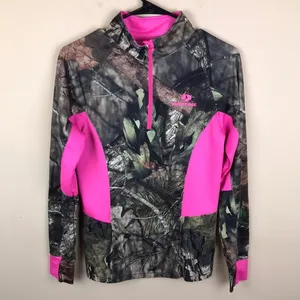 Mossy Oak Women’s Outdoor Print Hot Pink Detail Quarter Zip-Up Sweatshirt thumbnail 1