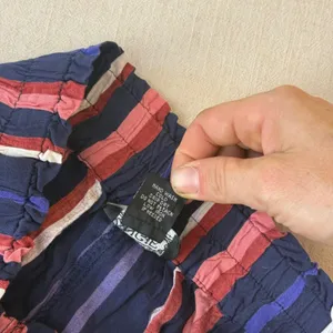 Angie Striped High Rise‎ Elastic Waist Shorts Navy Red Pink Small thumbnail 5