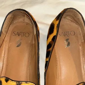 Franco Sarto Square Mouth Calf Hair Leather Animal Print Loafer(Size 8M) thumbnail 11