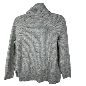 Madewell Mercer Sweater Cable Knit‎ Turtleneck Donegal Gray Sz Small Wool Blend thumbnail 4
