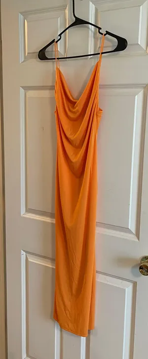 ZARA Midi Orange Dress thumbnail 1