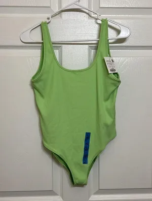 ASOS Pull & Bear Green Ribbed Bodysuit thumbnail 6
