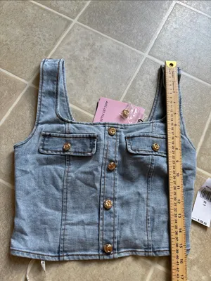 Avec Les Filles Light Blue Denim Mini thumbnail 3
