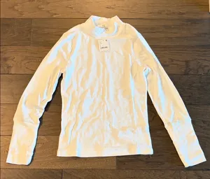 New With Tags Free People Intimately White Ribbed Mock Turtleneck Sz L thumbnail 1