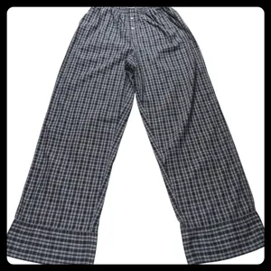 Aerie Pajama Set Women XS Blue Plaid Long Sleeve Button Up Wide Leg Set thumbnail 6