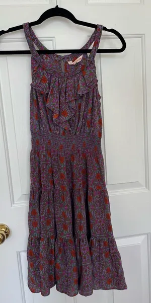 Womens Rebecca Taylor Pink Multicolor Floral Sleeveless Silk dress thumbnail 1