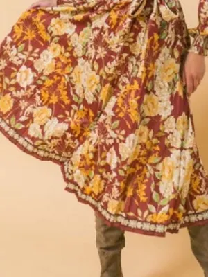 Flying Tomato Burgundy Floral Long Sleeve Maxi Dress thumbnail 5