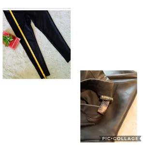 Express faux leather black leggings Sz L thumbnail 4