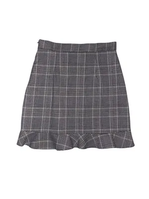 ZARA Asymmetrical Plaid Skirt thumbnail 2