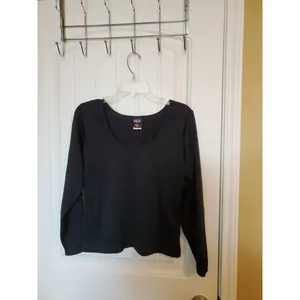 Patagonia Capilene Baselayer Long Sleeve top Size M Black Made In USA thumbnail 4