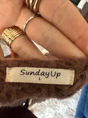 Sunday Up Chunky Knit Brown Button-Front Sweater Vest thumbnail 5