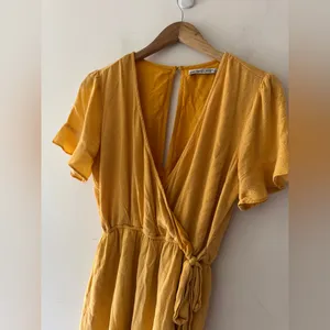 Abercrombie & Fitch Yellow and White‎ Polka Dot Romper thumbnail 5