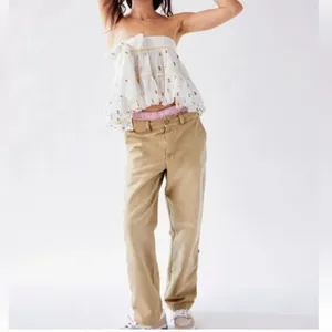 NWOT FREE PEOPLE Cleo Washed Chino Trouser Pants SZ-4 thumbnail 3