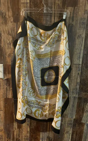 Patterned scarve with design 35 length x 35 100% polyester Multiple thumbnail 1