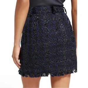 Scotch & Soda Tweed Mini Skirt - Black and Blue size‎ XL thumbnail 2