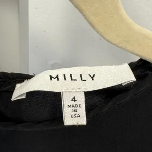 Milly Black Silk Blend Sleeveless Blouse Keyhole Back Top Size 4 Made‎ in USA thumbnail 5