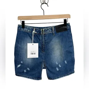 NEW One x One Teaspoon Cult Mini Free Love Denim Skirt - Size 22 thumbnail 4