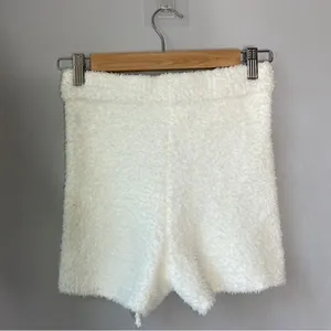 NWT Garage White Soft Fuzzy Shorts thumbnail 3