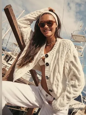Free People Bonfire Cable Knit cardigan thumbnail 1