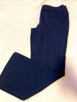 New York and Co. Blue pin striped Straight Leg Pants. thumbnail 1