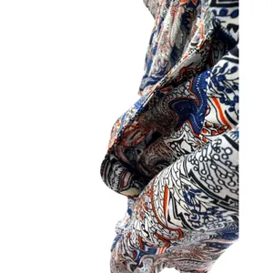 Entro Paisley Tunic Dress S Small NWT Blue Orange Boho Crochet Lace Henley D5752 thumbnail 3