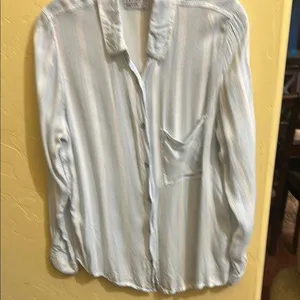 Cotton On Cream Powder Blue Relaxed Button Down Shirt thumbnail 1